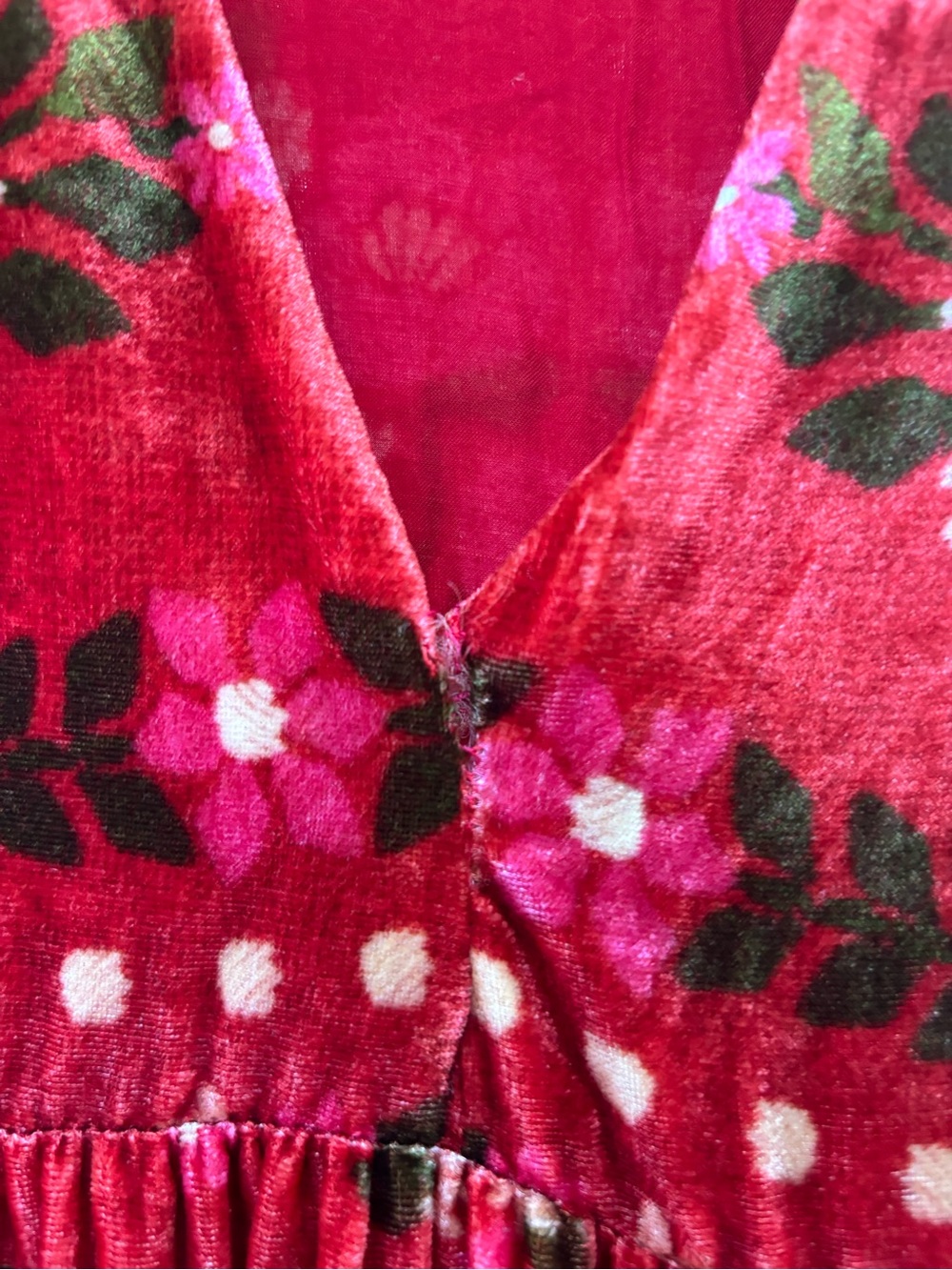 FARM Rio Red Floral Velvet Maxi Dress - Picture 8 of 8